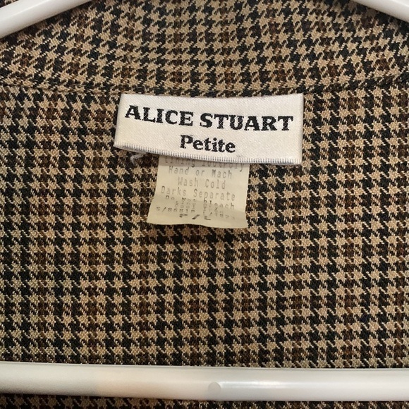 Vintage 80s Oversized Houndstooth Blazer Alice Stuart Petite, Made in USA - Picture 2 of 9